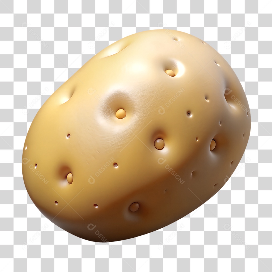 Batata Elemento 3D para Composição PNG Transparente