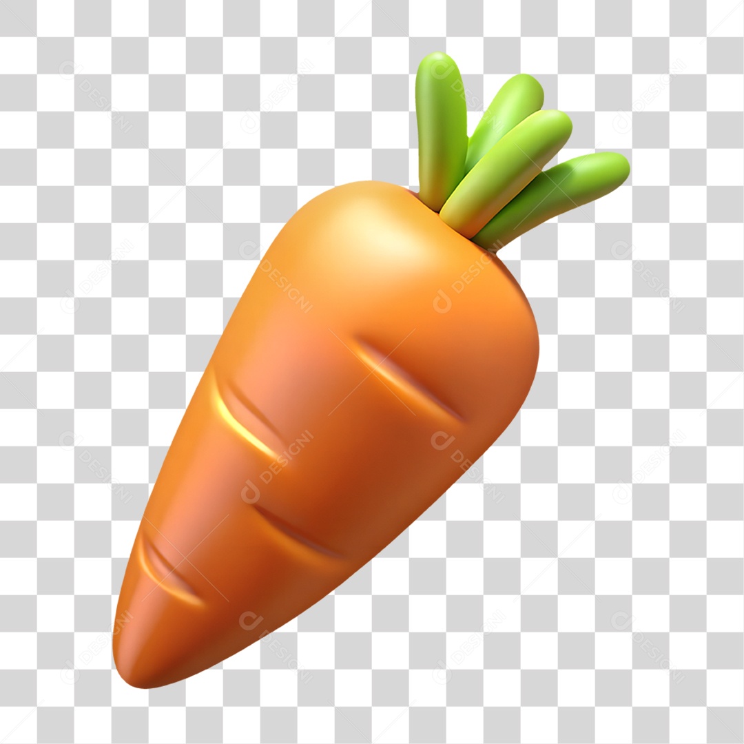 Cenoura Elemento 3D para Composição PNG Transparente