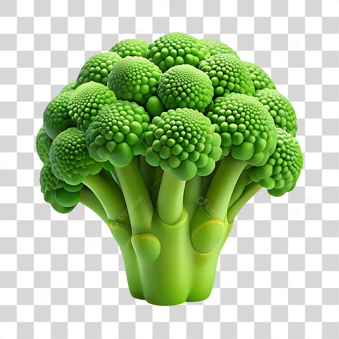 Brocolis Elemento 3D para Composição PNG Transparente