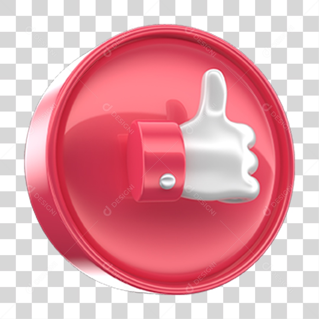 Ícone 3D Like PNG Transparente