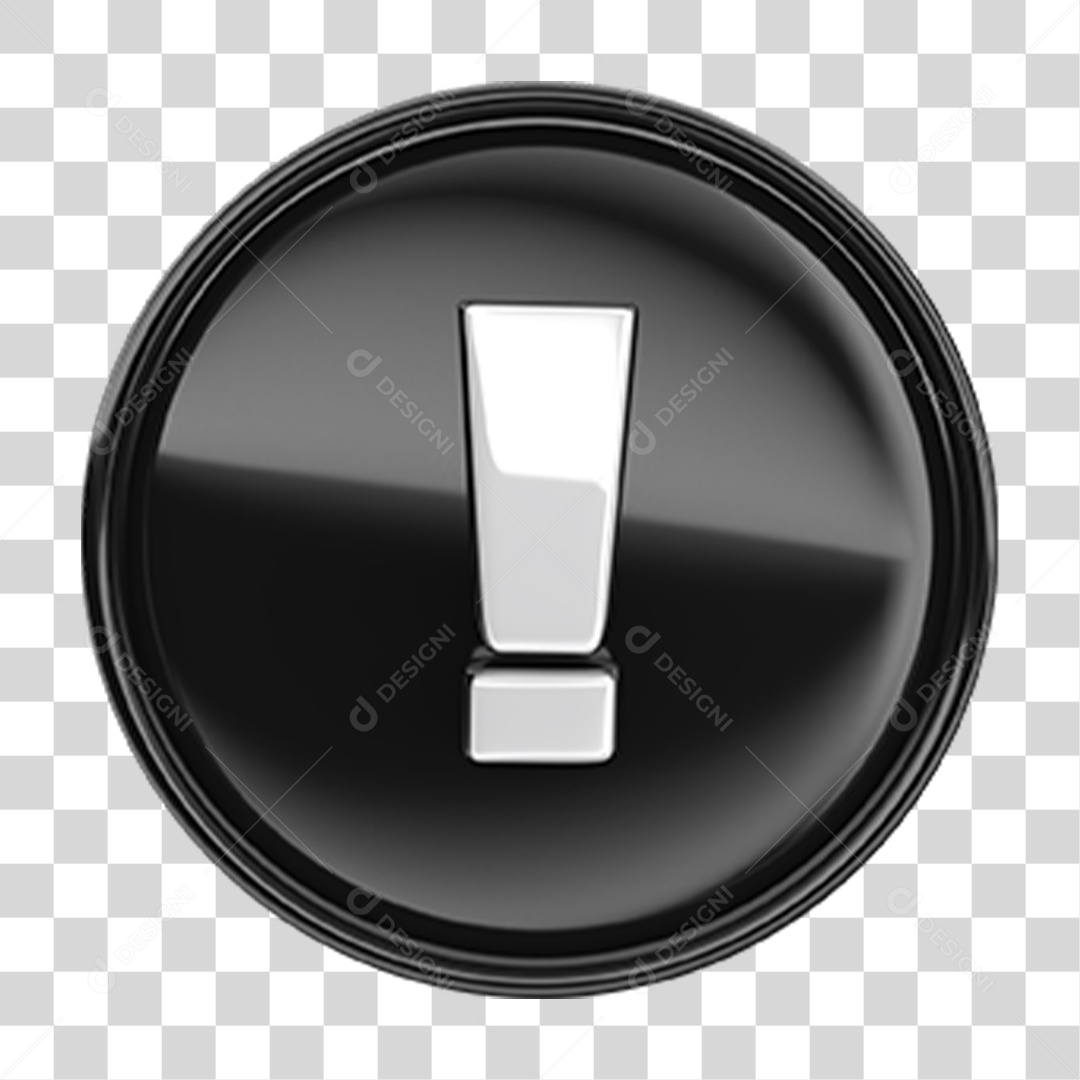 Ícone 3D Exclamação Símbolo PNG Transparente