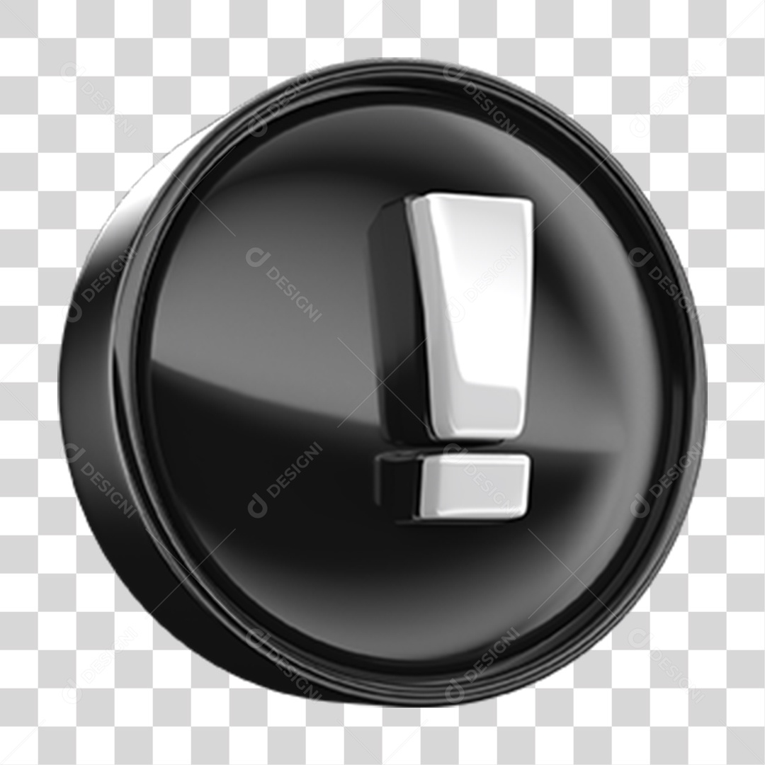 Ícone 3D Exclamação Símbolo PNG Transparente