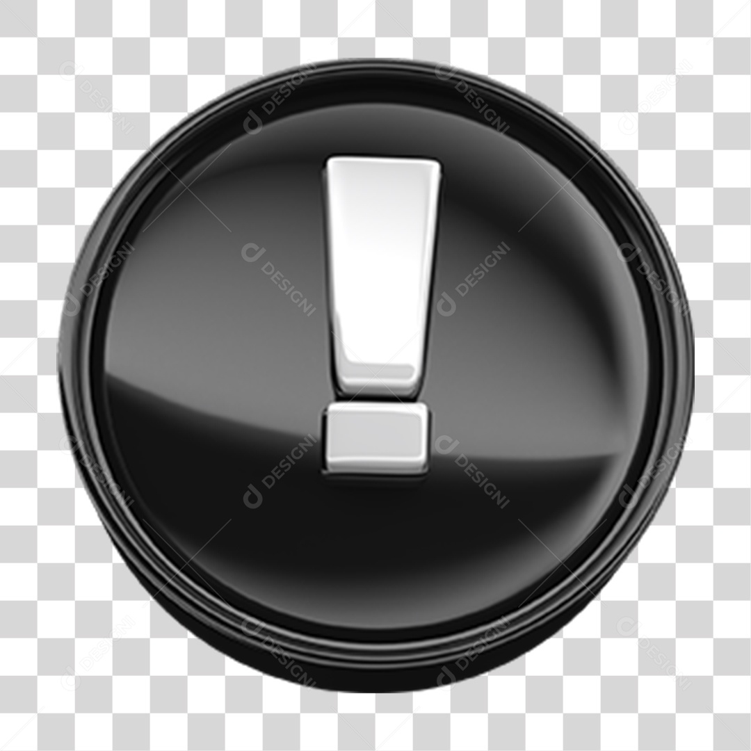 Ícone 3D Exclamação Símbolo PNG Transparente