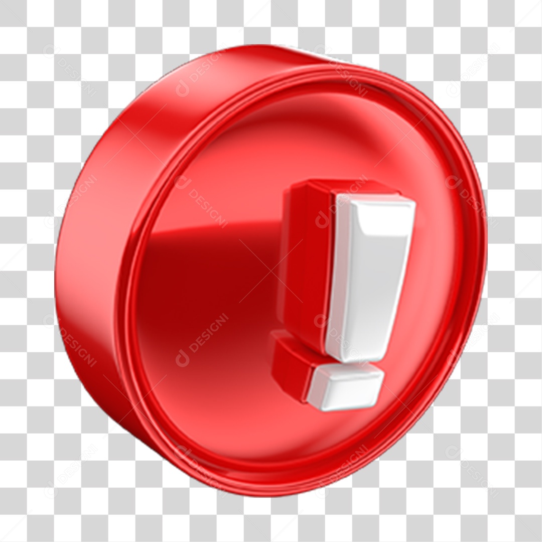 Ícone 3D Exclamação Símbolo PNG Transparente