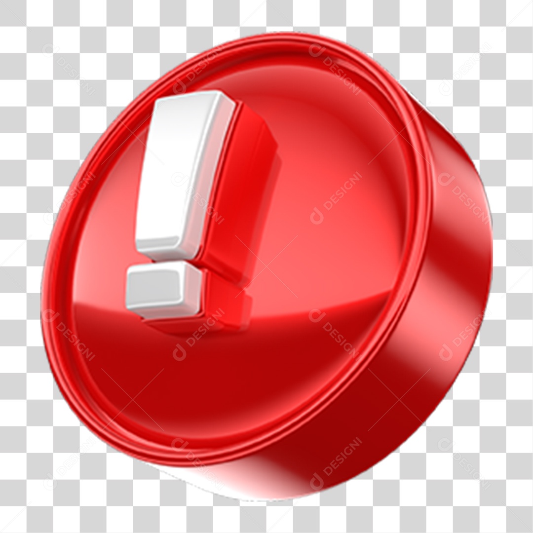 Ícone 3D Exclamação Símbolo PNG Transparente