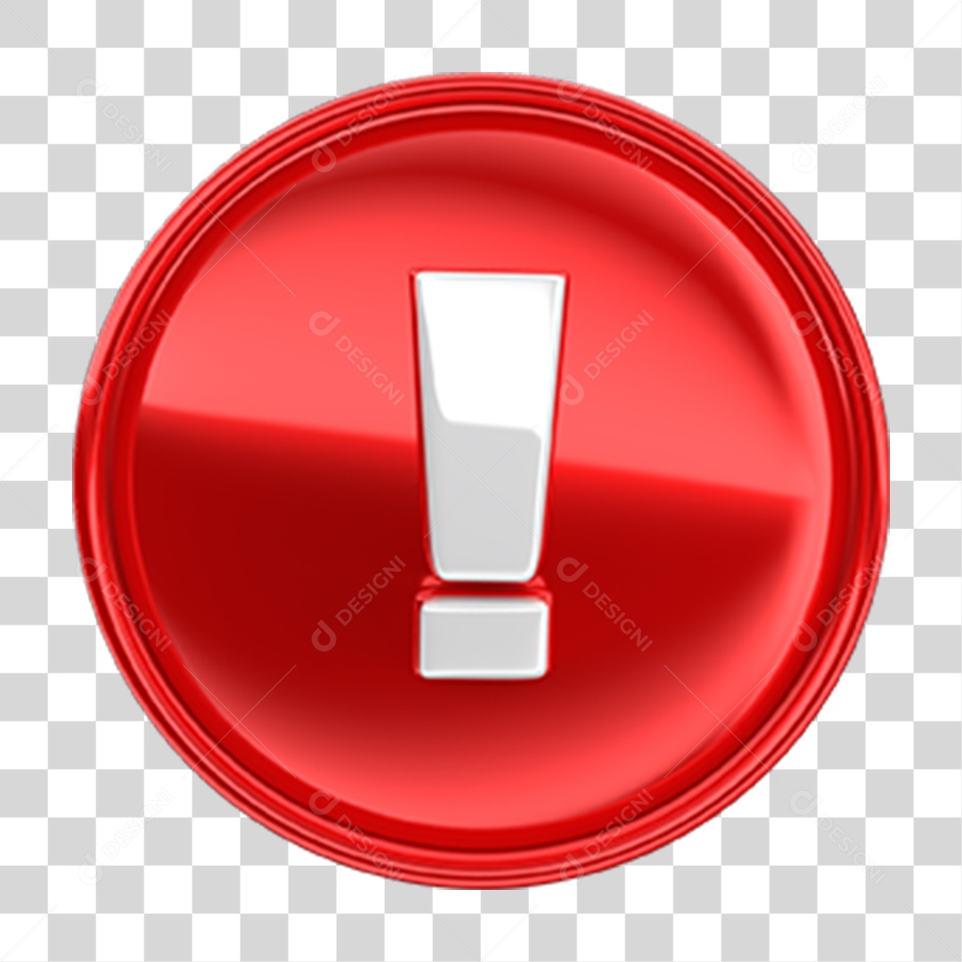 Ícone 3D Exclamação Símbolo PNG Transparente