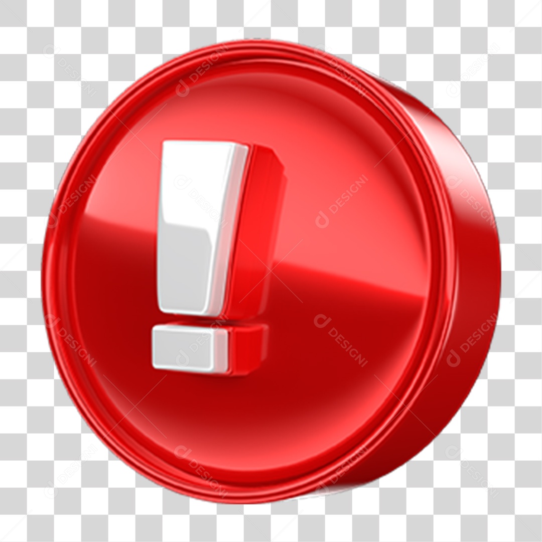 Ícone 3D Exclamação Símbolo PNG Transparente