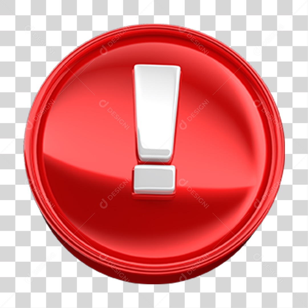 Ícone 3D Exclamação Símbolo PNG Transparente