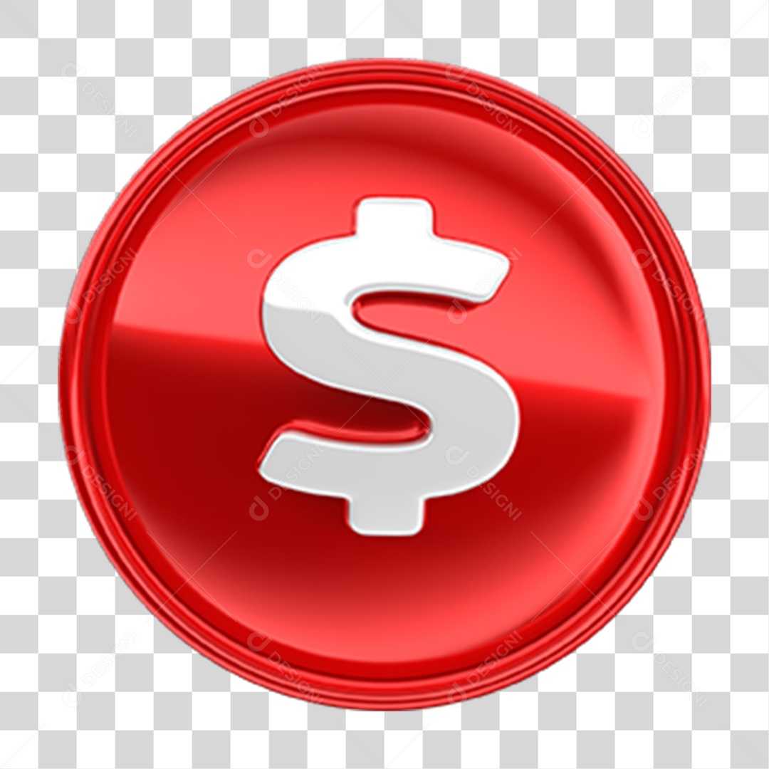 Ícone 3D Cifrão Símbolo PNG Transparente