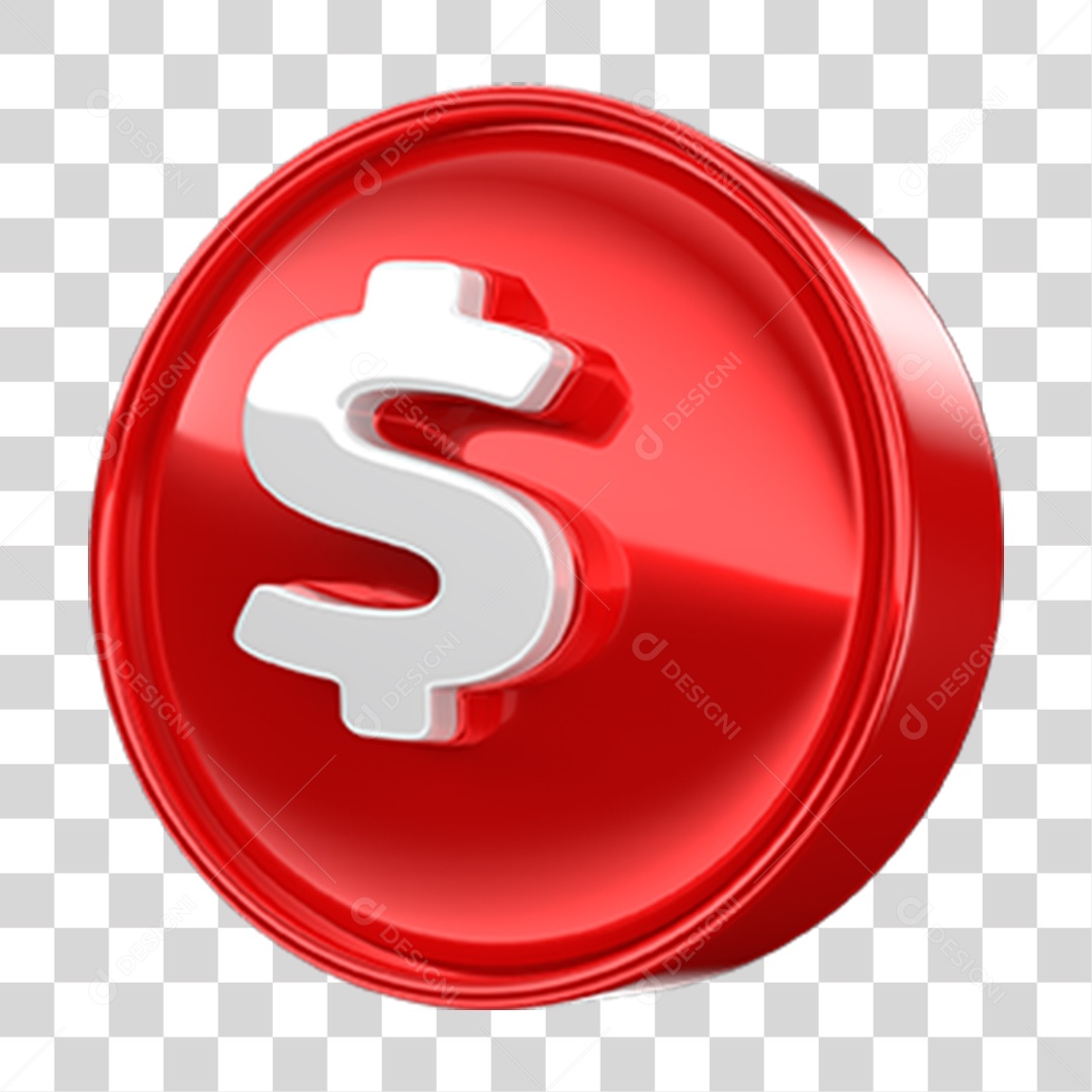 Ícone 3D Cifrão Símbolo PNG Transparente