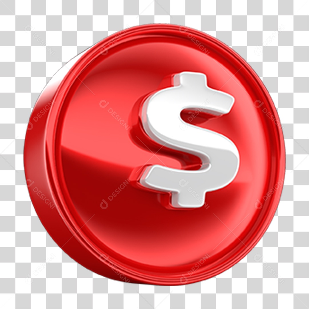 Ícone 3D Cifrão Símbolo PNG Transparente