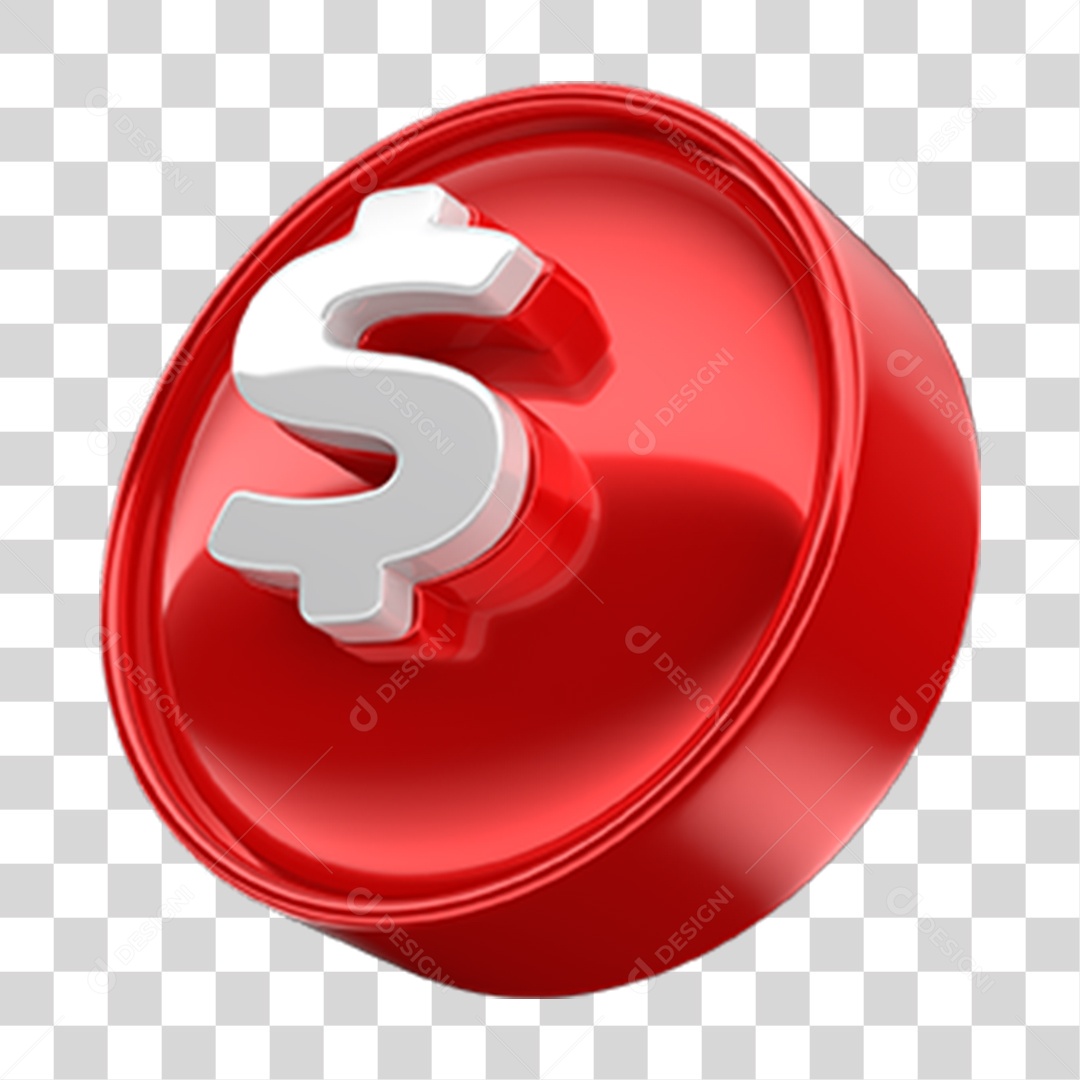 Ícone 3D Cifrão Símbolo PNG Transparente