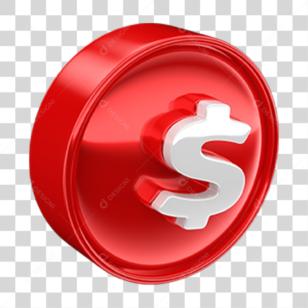 Ícone 3D Cifrão Símbolo PNG Transparente