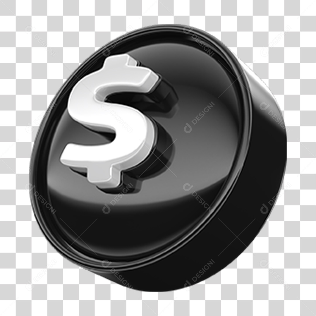 Ícone 3D Cifrão Símbolo PNG Transparente