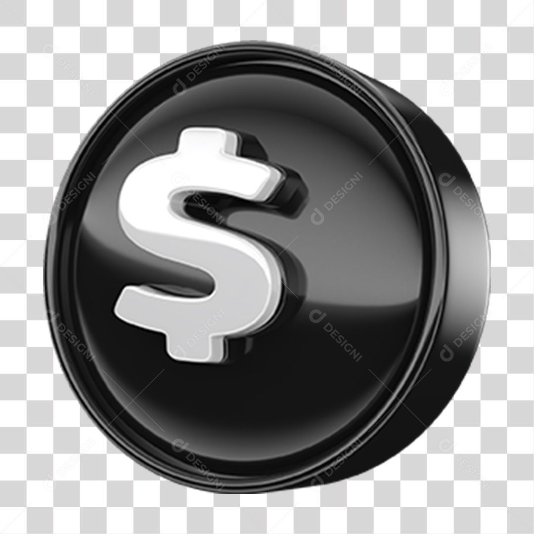 Ícone 3D Cifrão Símbolo PNG Transparente