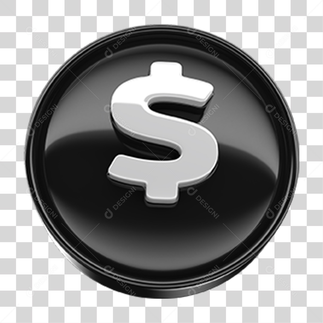 Ícone 3D Cifrão Símbolo PNG Transparente