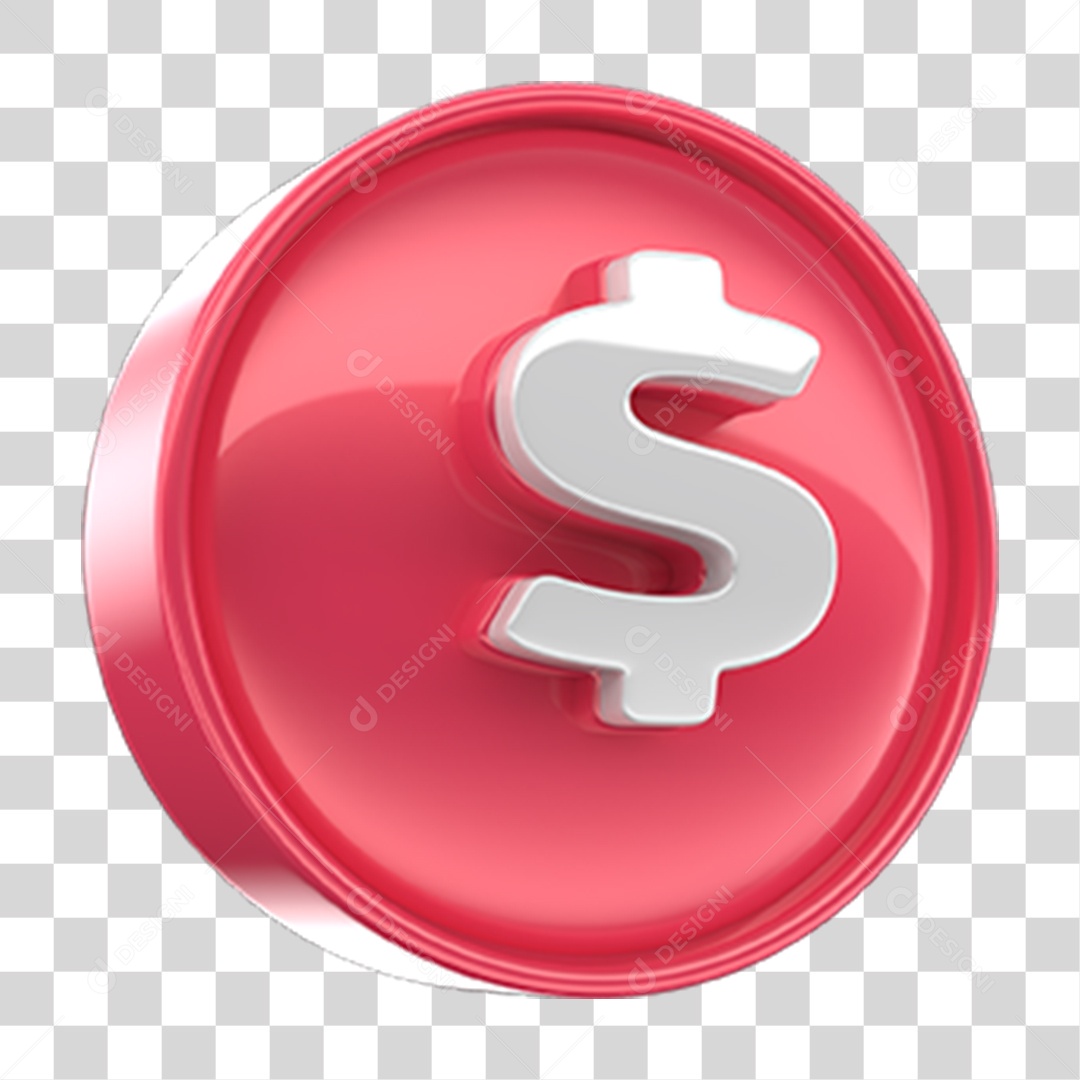 Ícone 3D Cifrão Símbolo PNG Transparente