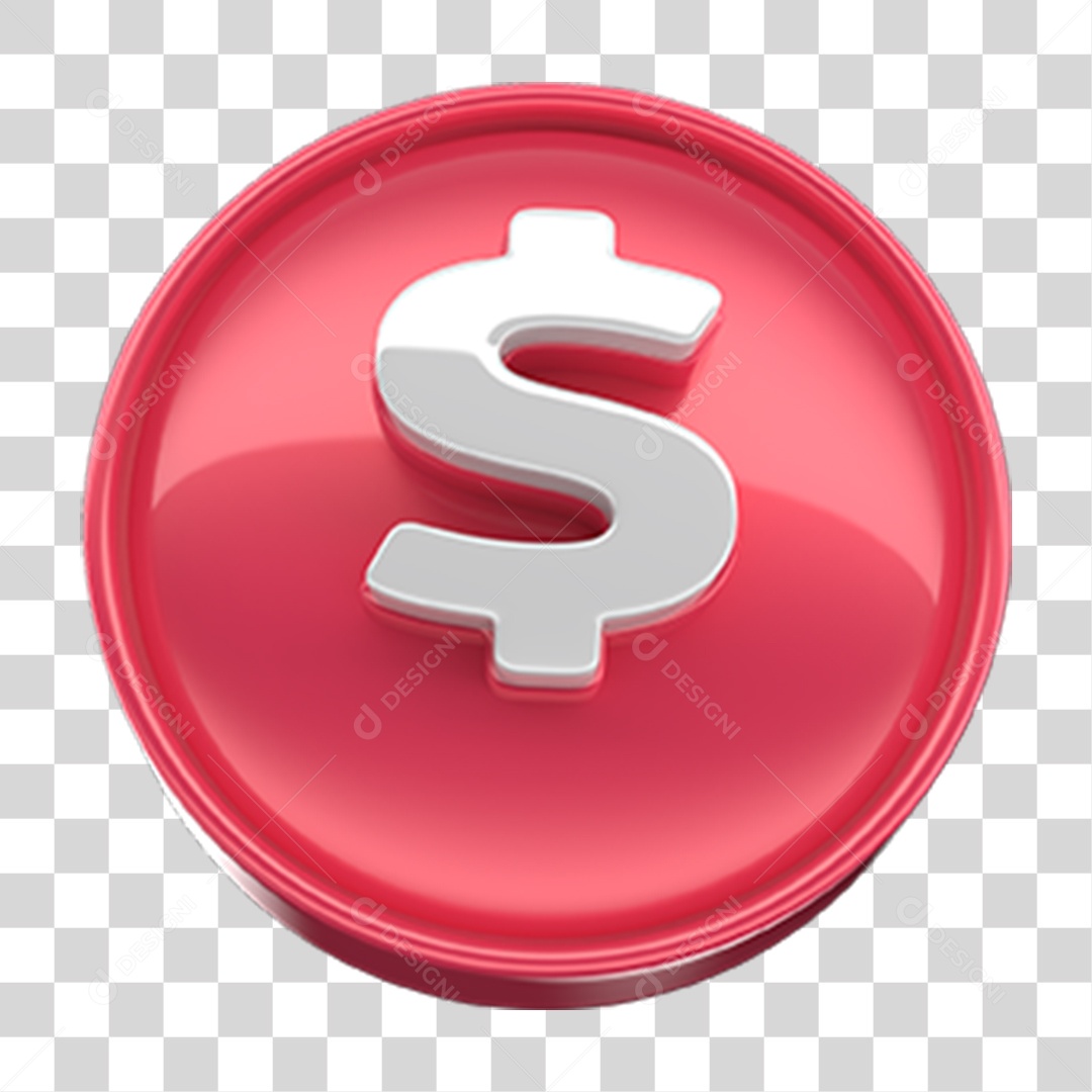 Ícone 3D Cifrão Símbolo PNG Transparente