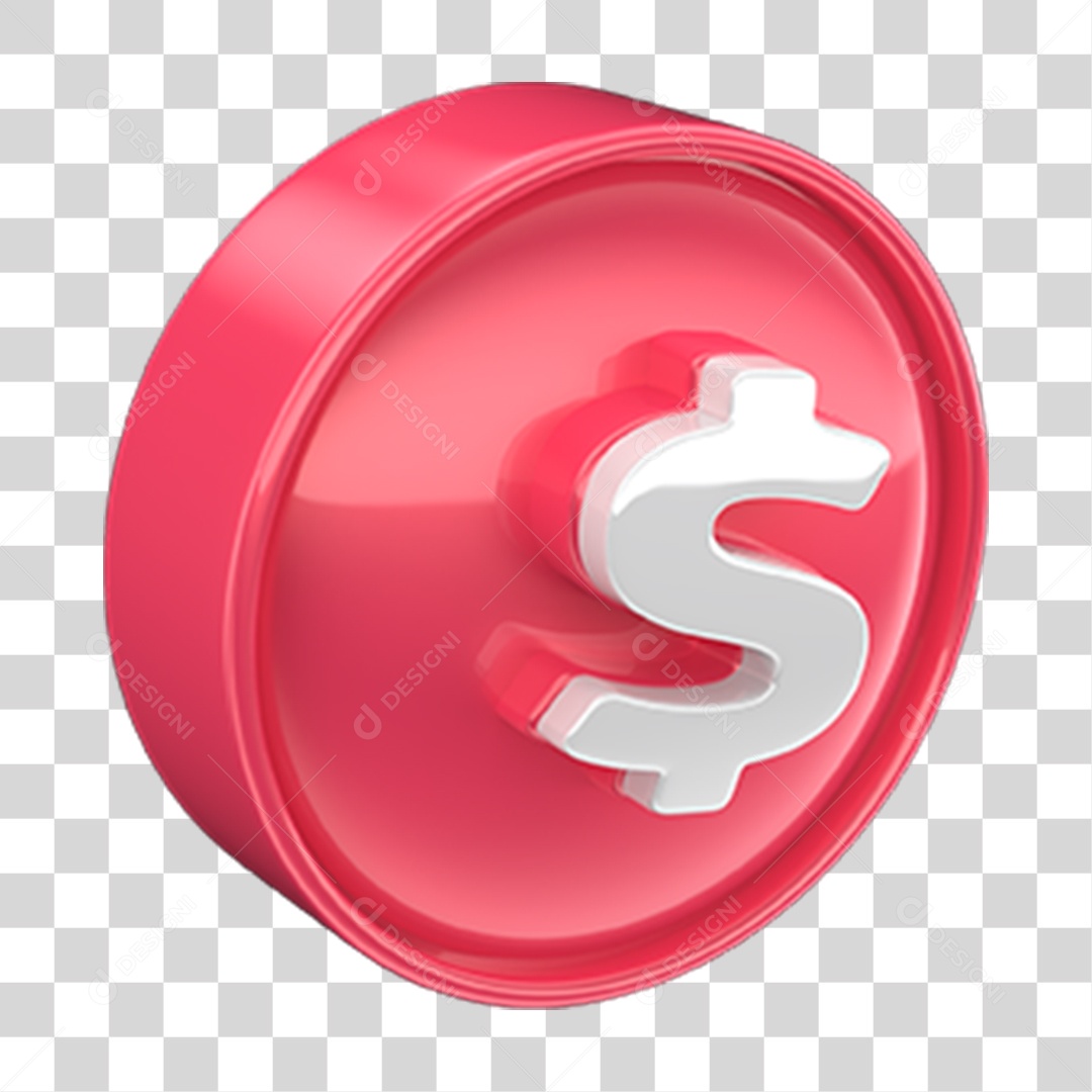 Ícone 3D Cifrão Símbolo PNG Transparente