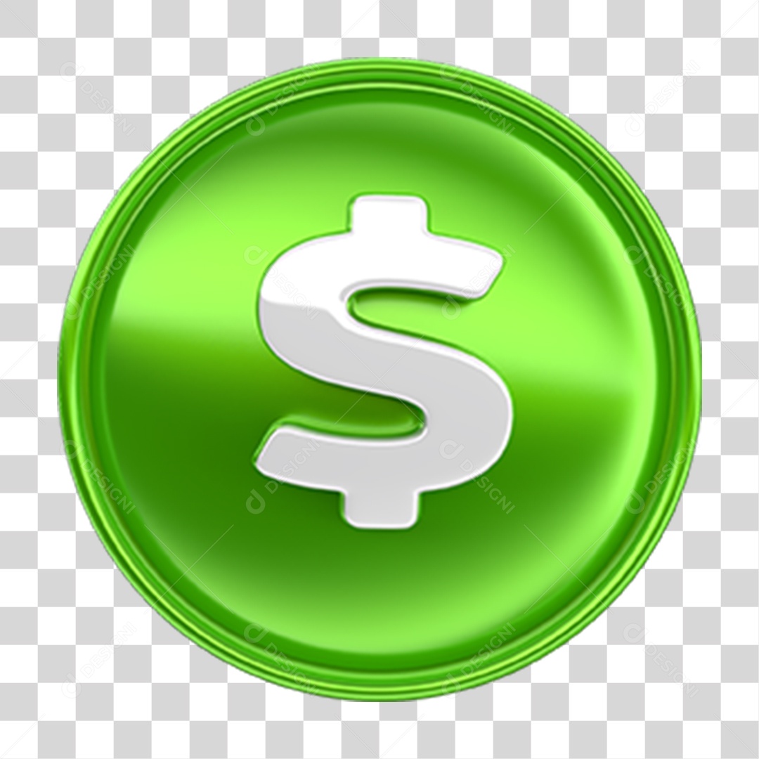 Ícone 3D Cifrão Símbolo PNG Transparente