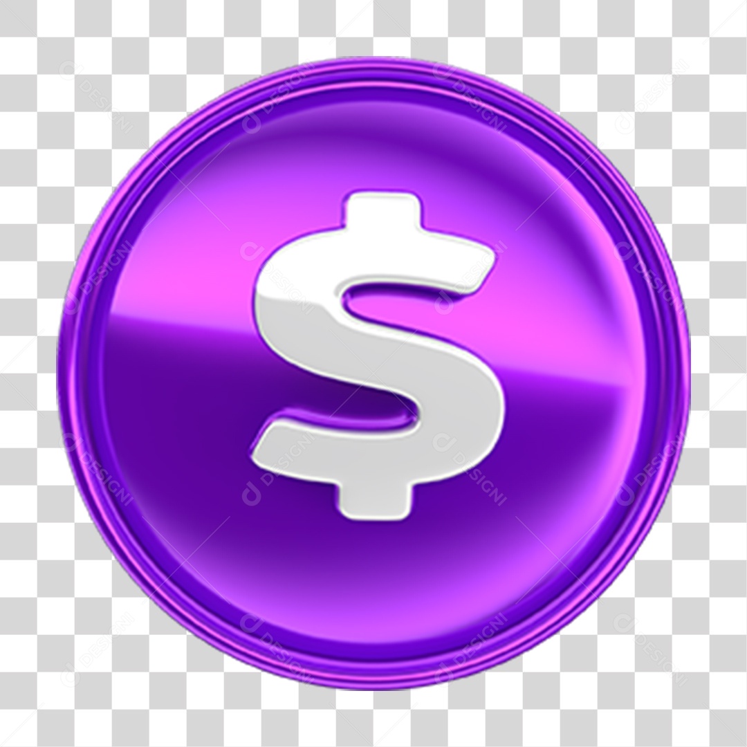 Ícone 3D Cifrão Símbolo PNG Transparente