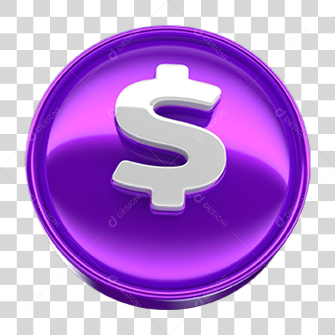 Ícone 3D Cifrão Símbolo PNG Transparente