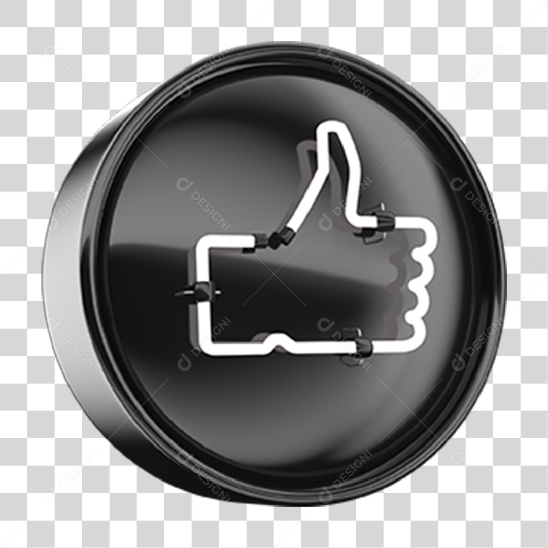 Ícone 3D Like Neon PNG Transparente