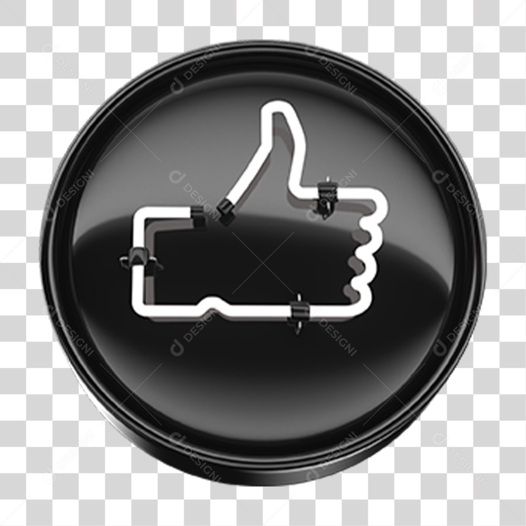 Ícone 3D Like Neon PNG Transparente