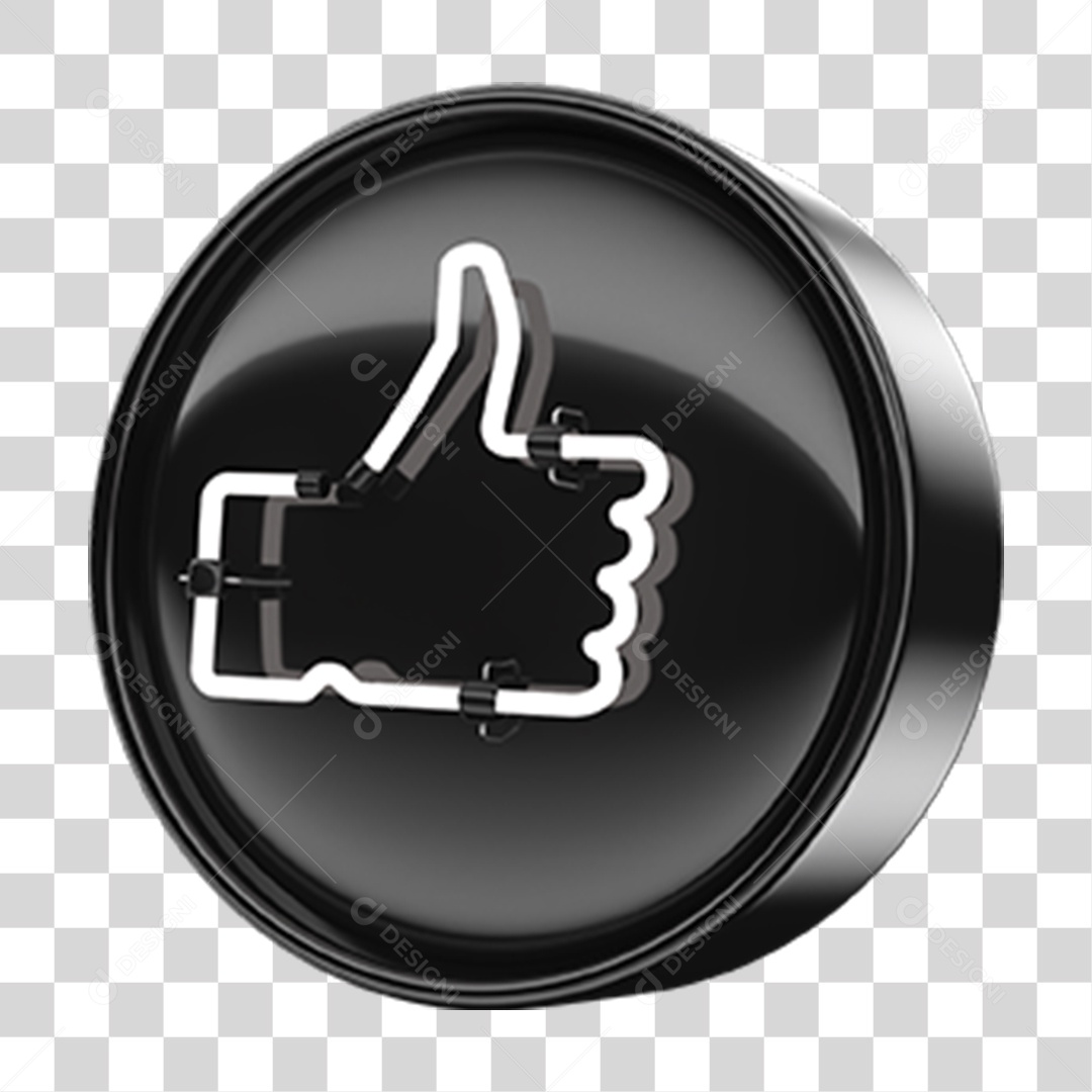 Ícone 3D Like Neon PNG Transparente