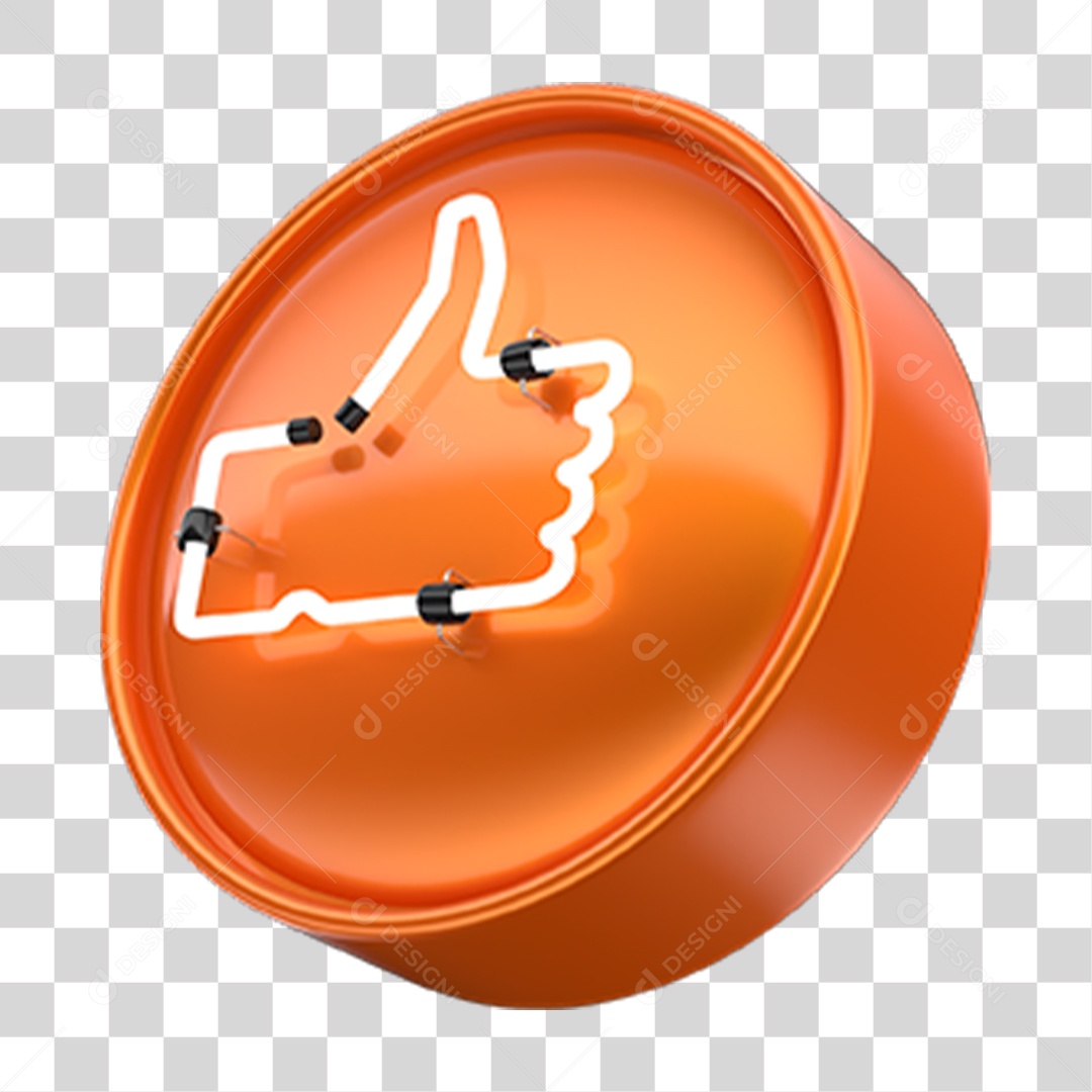 Ícone 3D Like Neon PNG Transparente