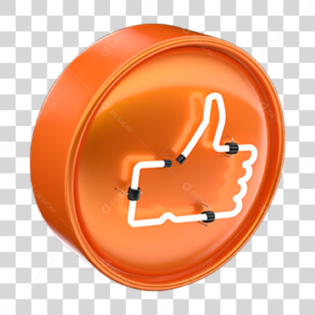 Ícone 3D Like Neon PNG Transparente