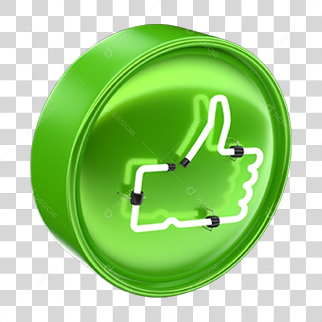 Ícone 3D Like Neon PNG Transparente