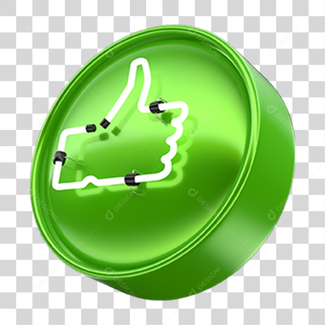 Ícone 3D Like Neon PNG Transparente