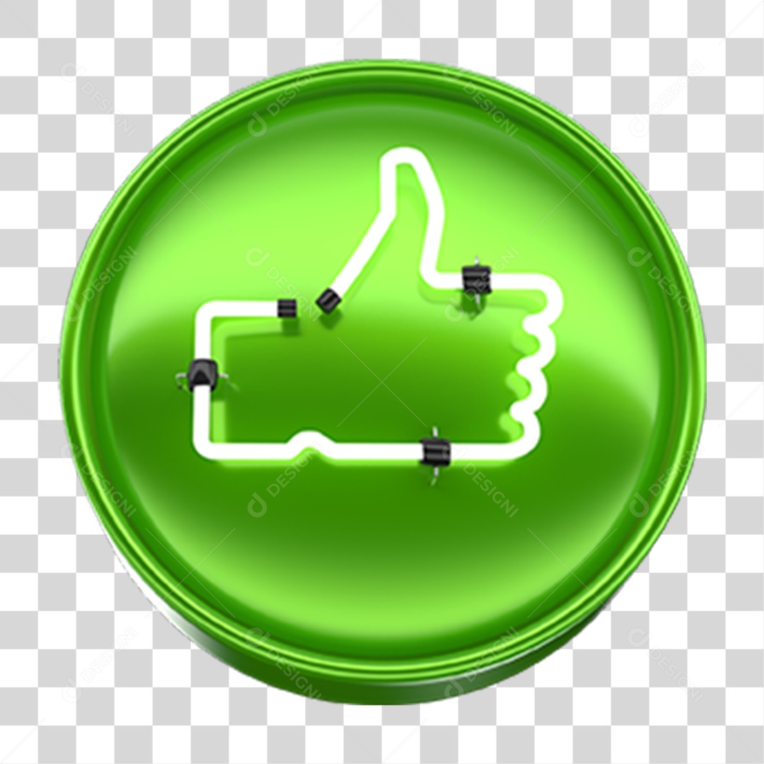 Ícone 3D Like Neon PNG Transparente