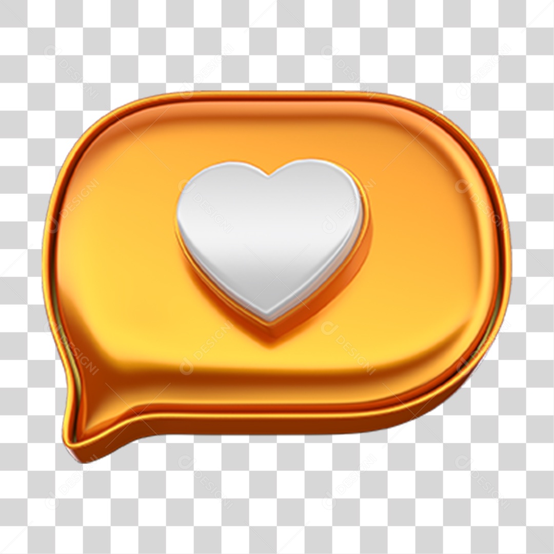 Elemento 3D Balão Coração PNG Transparente