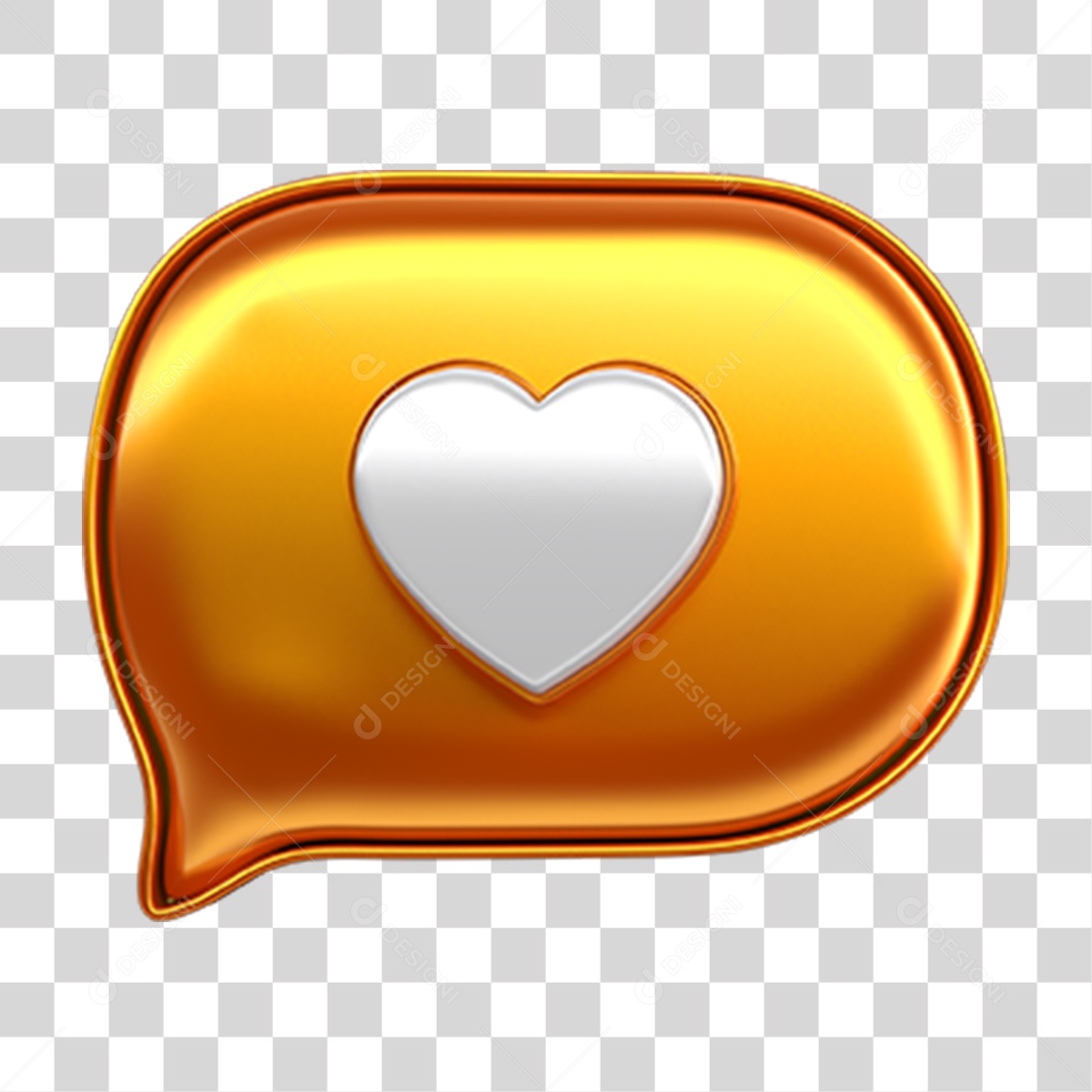 Elemento 3D Balão Coração PNG Transparente