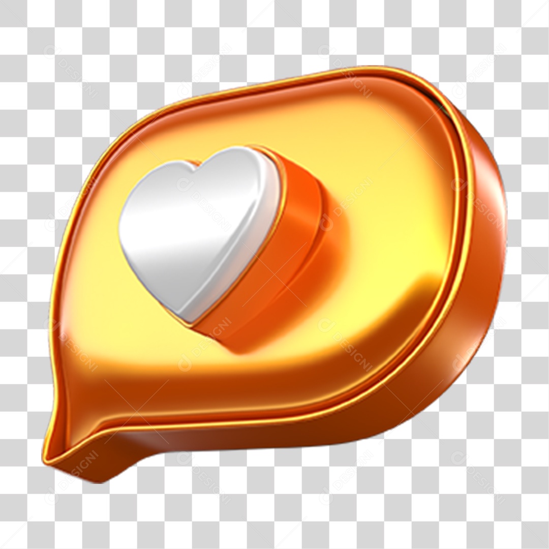 Elemento 3D Balão Coração PNG Transparente