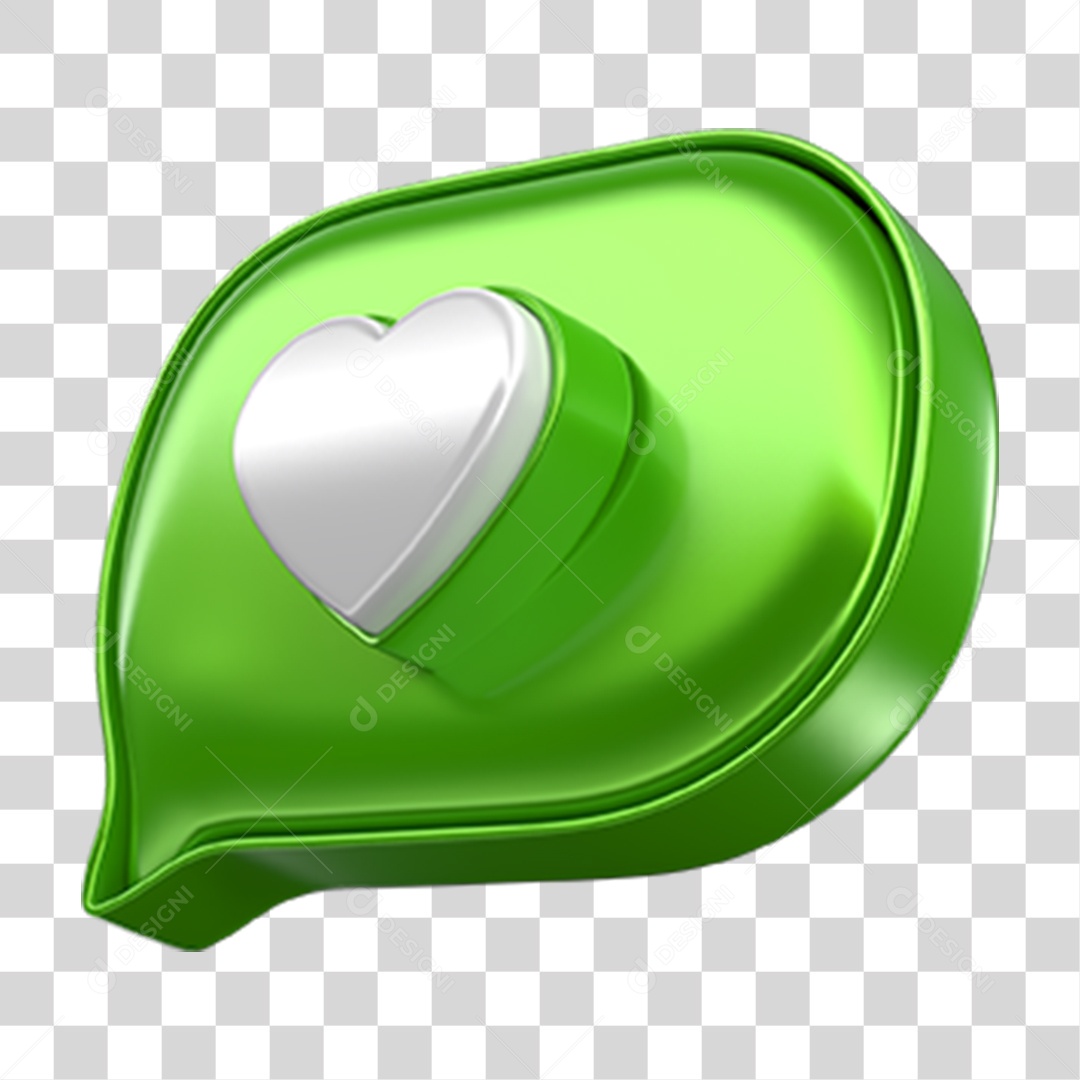 Elemento 3D Balão Coração PNG Transparente