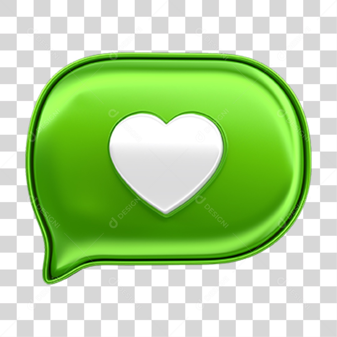 Elemento 3D Balão Coração PNG Transparente