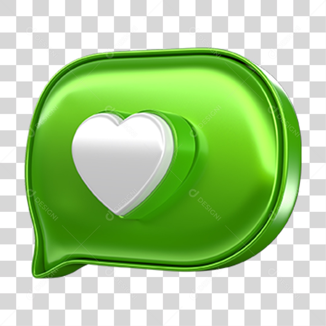 Elemento 3D Balão Coração PNG Transparente
