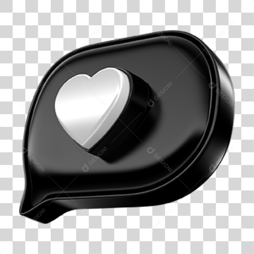 Elemento 3D Balão Coração PNG Transparente