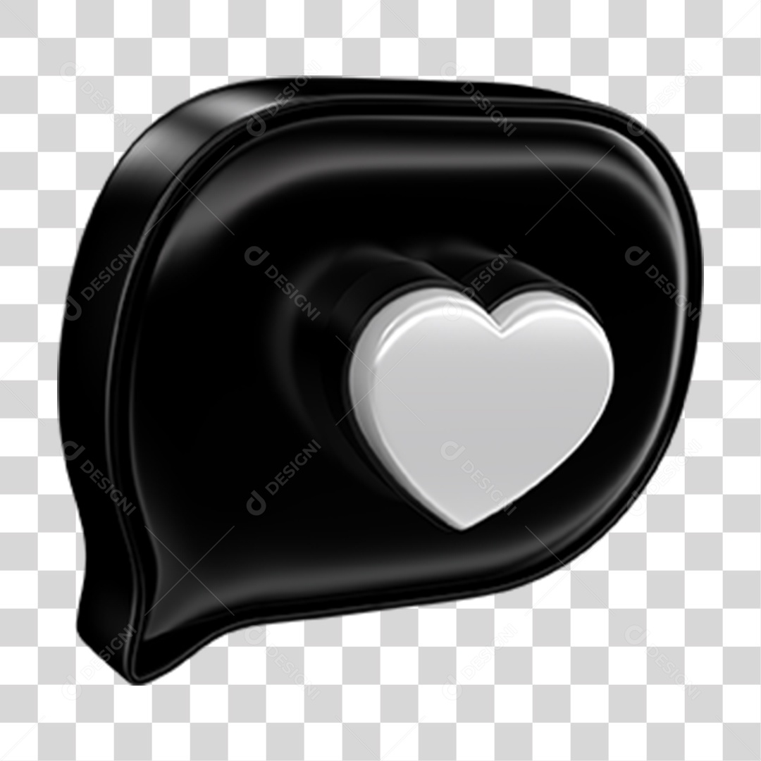 Elemento 3D Balão Coração PNG Transparente