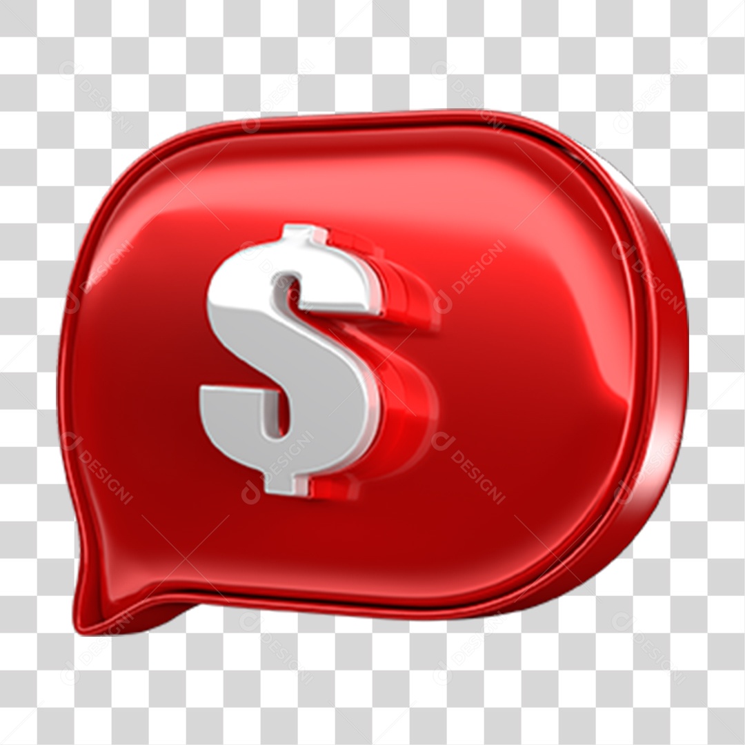 Elemento 3D Balão Cifrão PNG Transparente