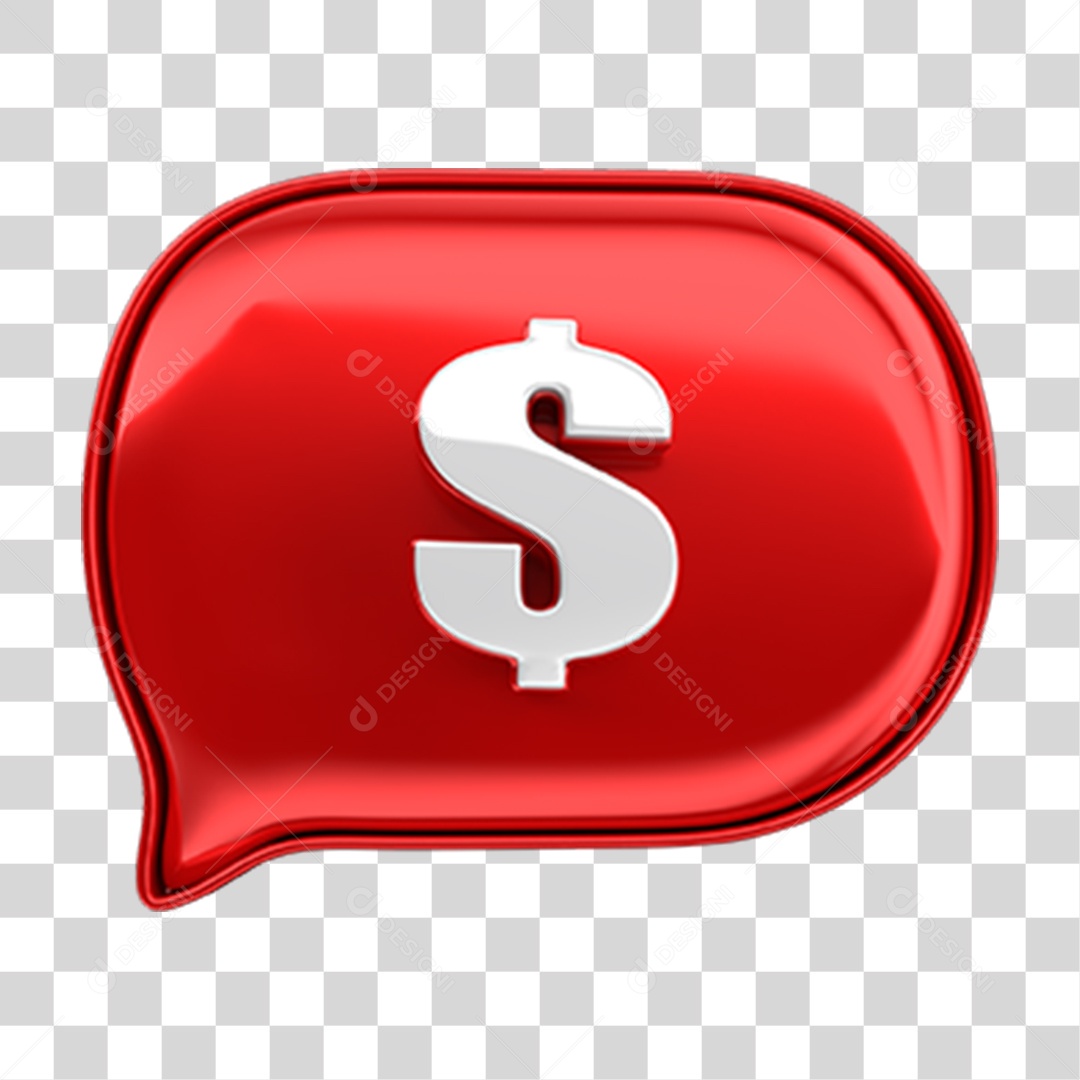 Elemento 3D Balão Cifrão PNG Transparente