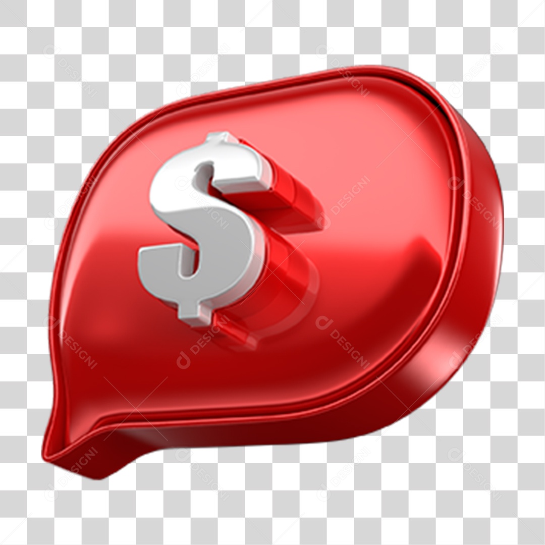 Elemento 3D Balão Cifrão PNG Transparente