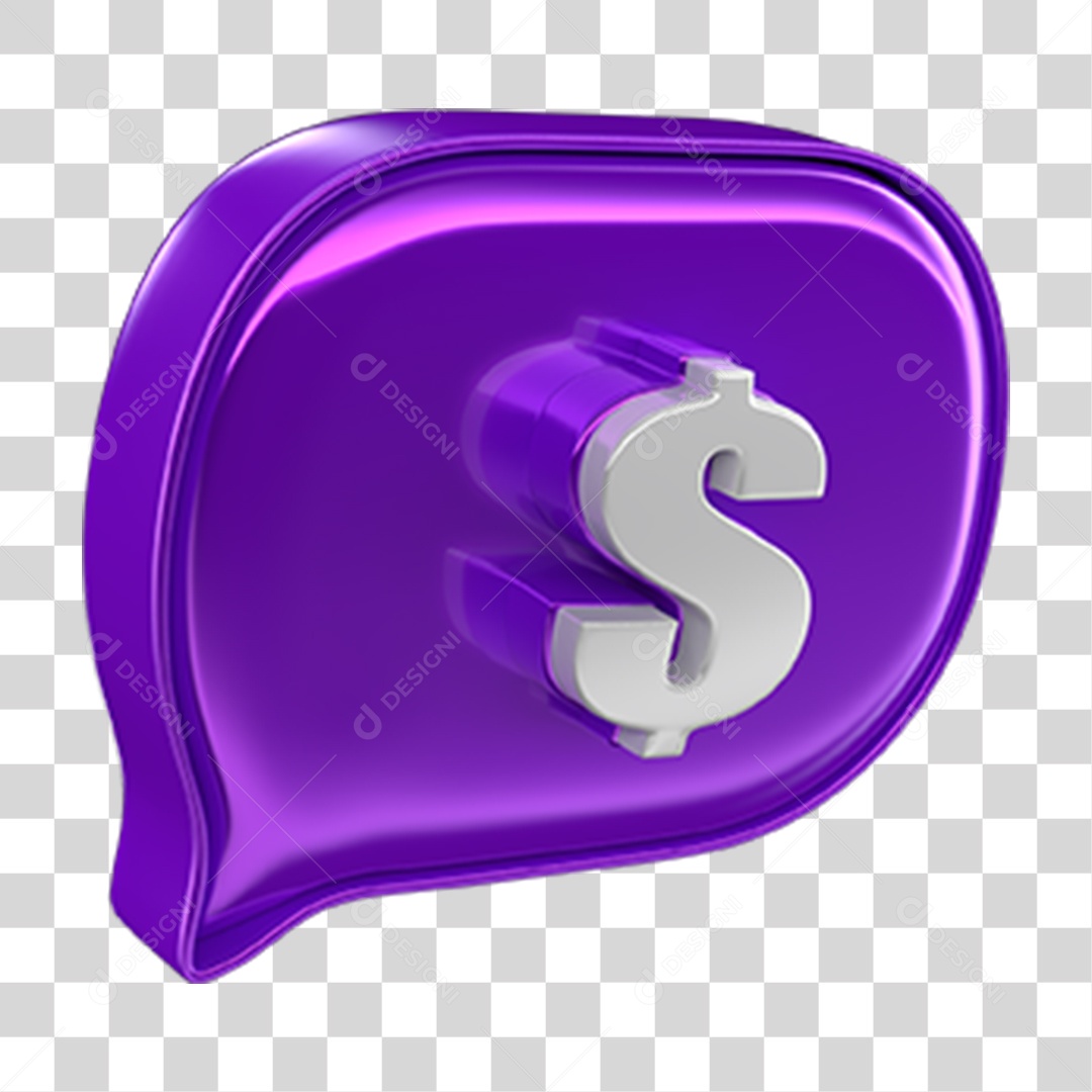 Elemento 3D Balão Cifrão PNG Transparente