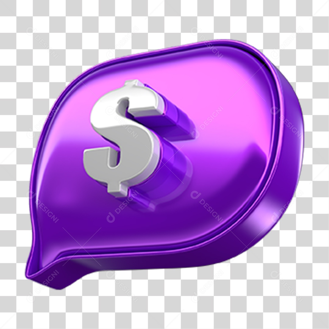 Elemento 3D Balão Cifrão PNG Transparente