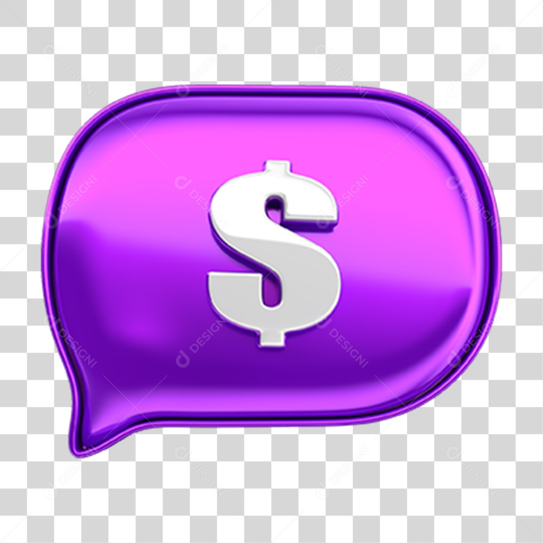 Elemento 3D Balão Cifrão PNG Transparente