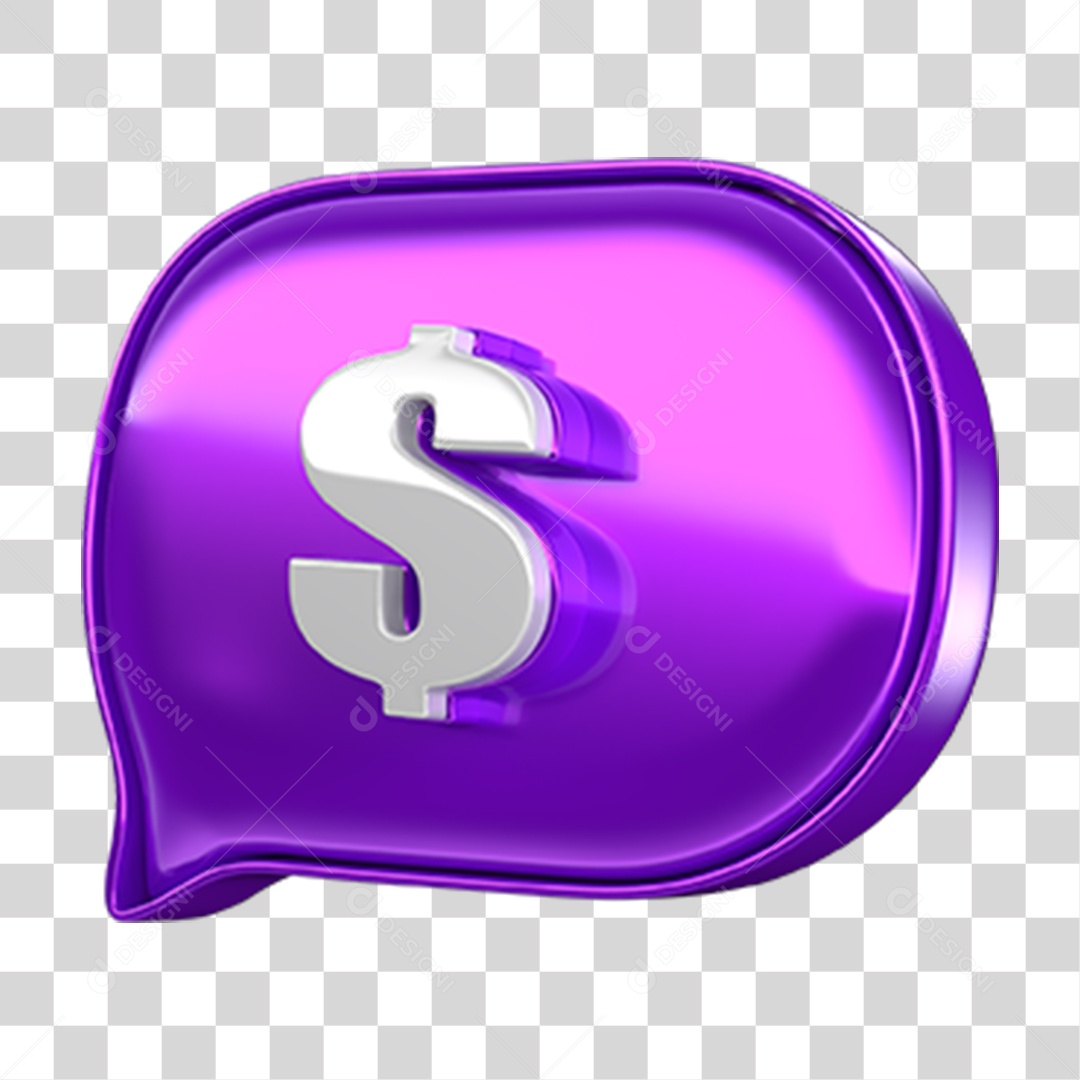 Elemento 3D Balão Cifrão PNG Transparente