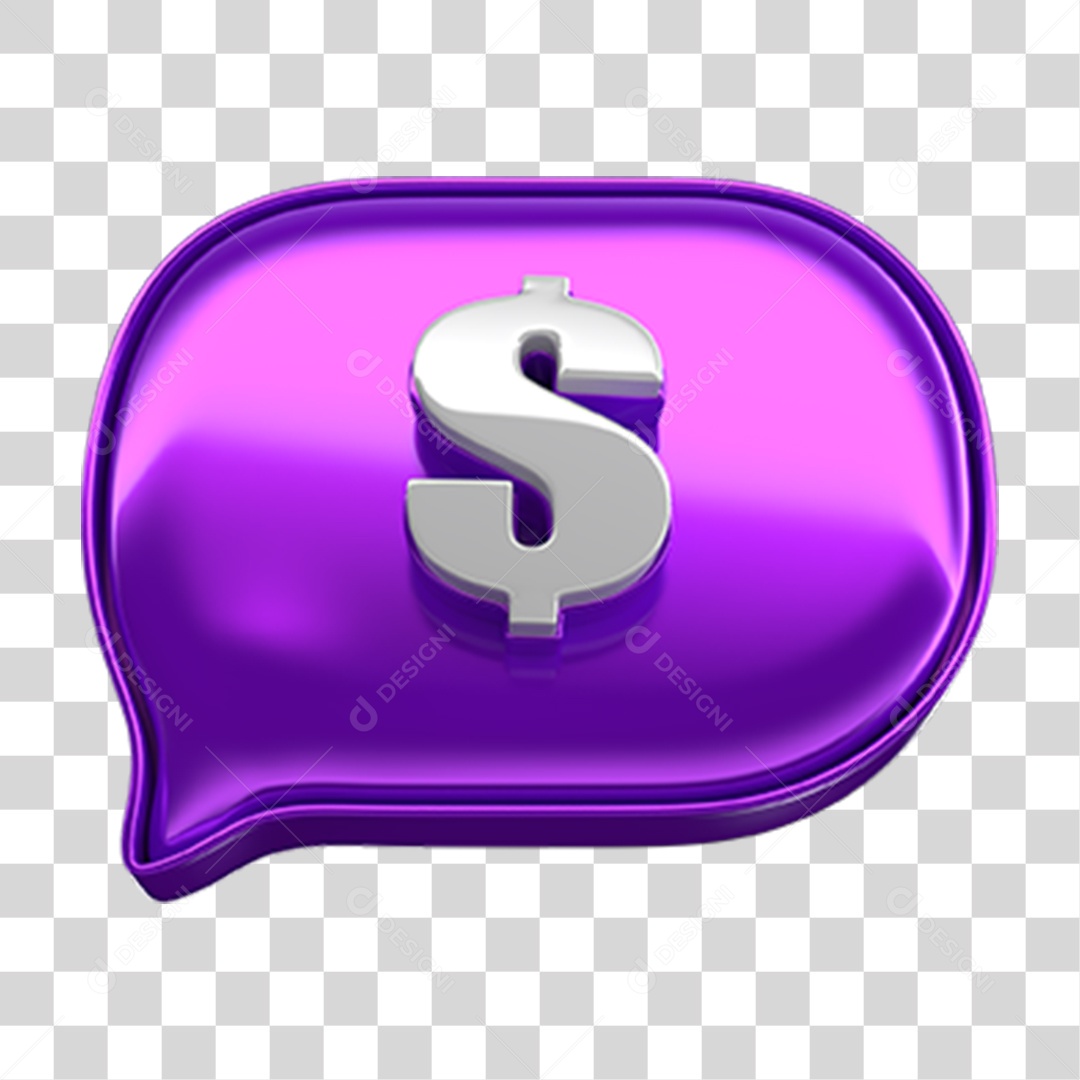 Elemento 3D Balão Cifrão PNG Transparente